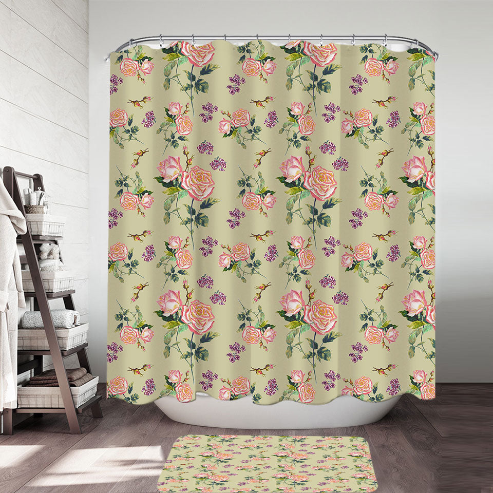 Pink Roses Shower Curtain