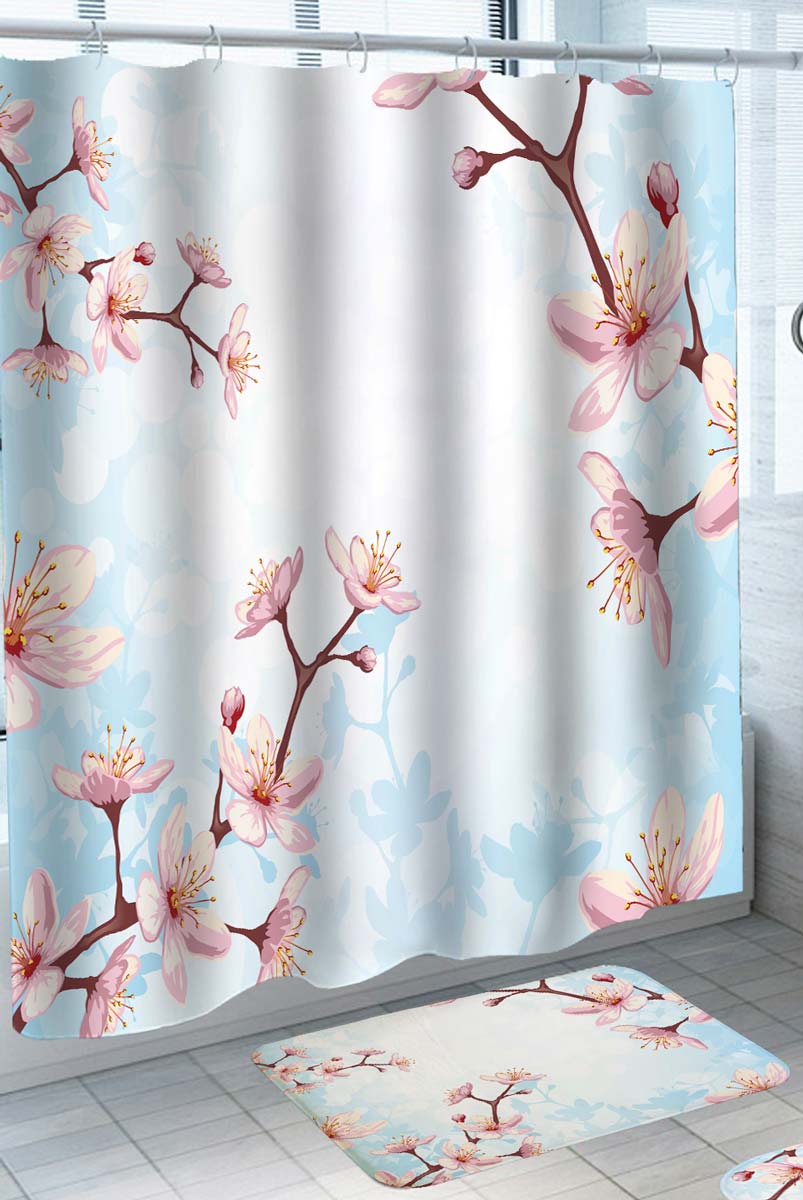 Pinkish Flowers Shower Curtain