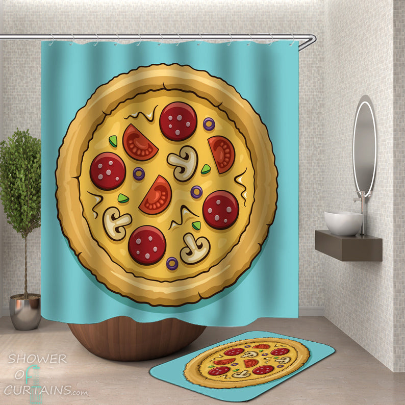 Pizza Shower Curtain - Cool Shower Curtains
