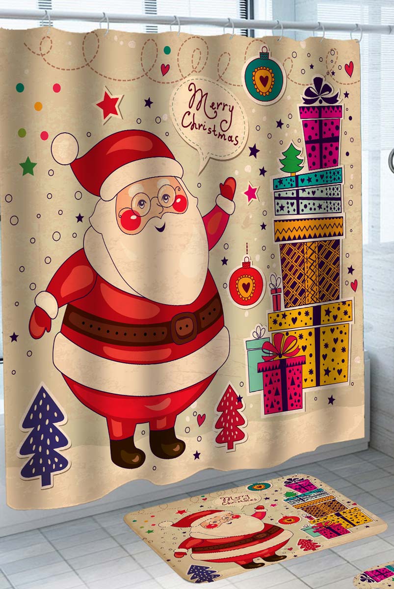 Presents and Gifts from Santa Merry Christmas Shower Curtains