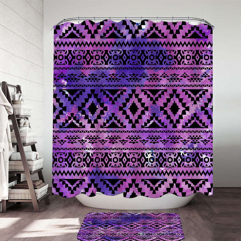 Purple Aztec Shower Curtain