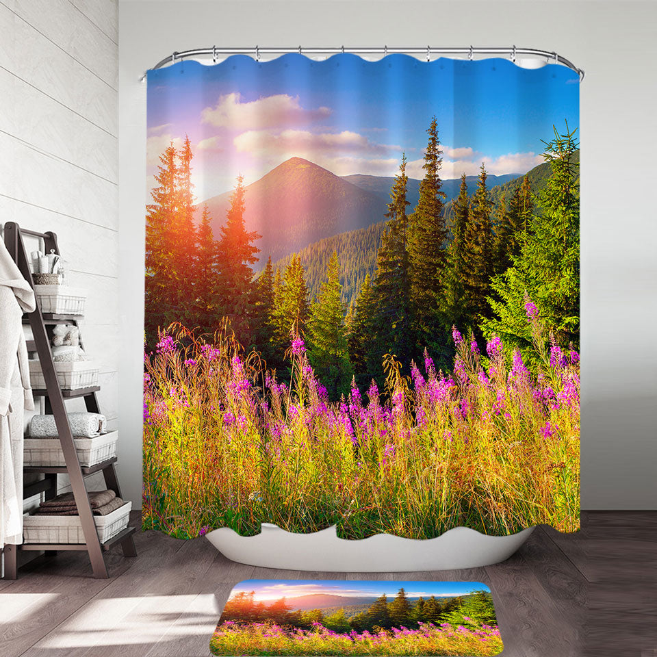Purple Nature Beautiful Shower Curtains