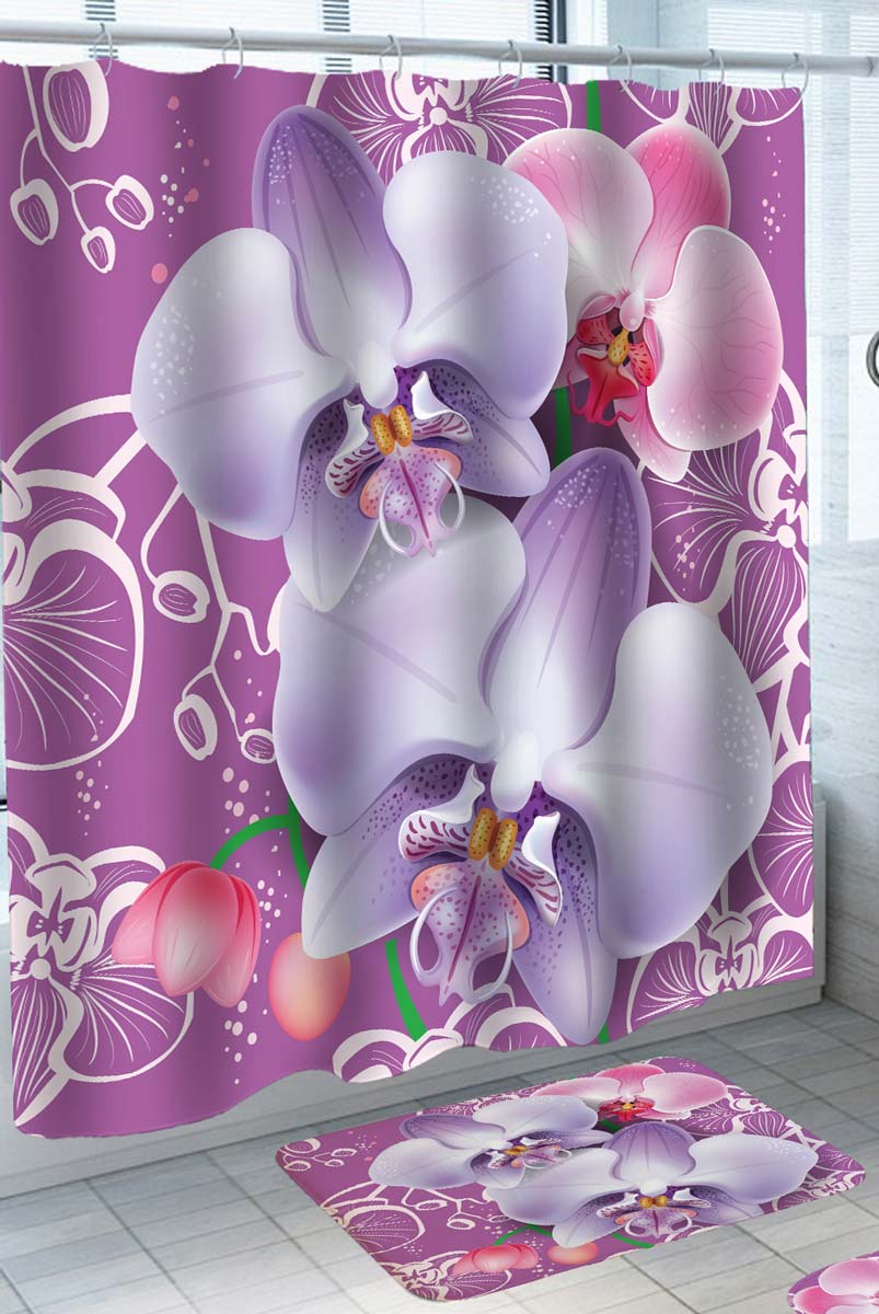 Purple and Pinkish Orchid Shower Curtain