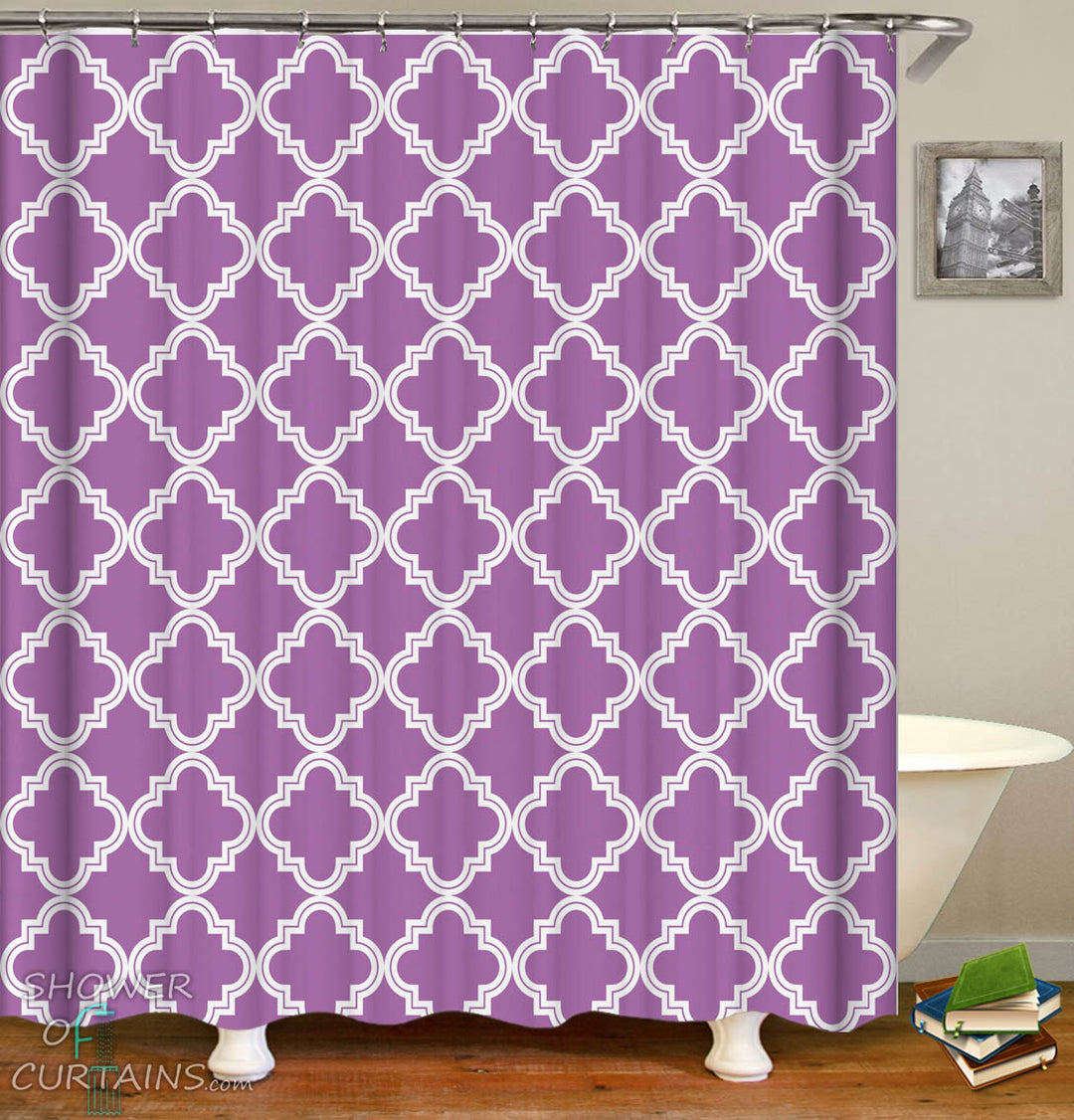 Purple Moroccan Shower Curtain