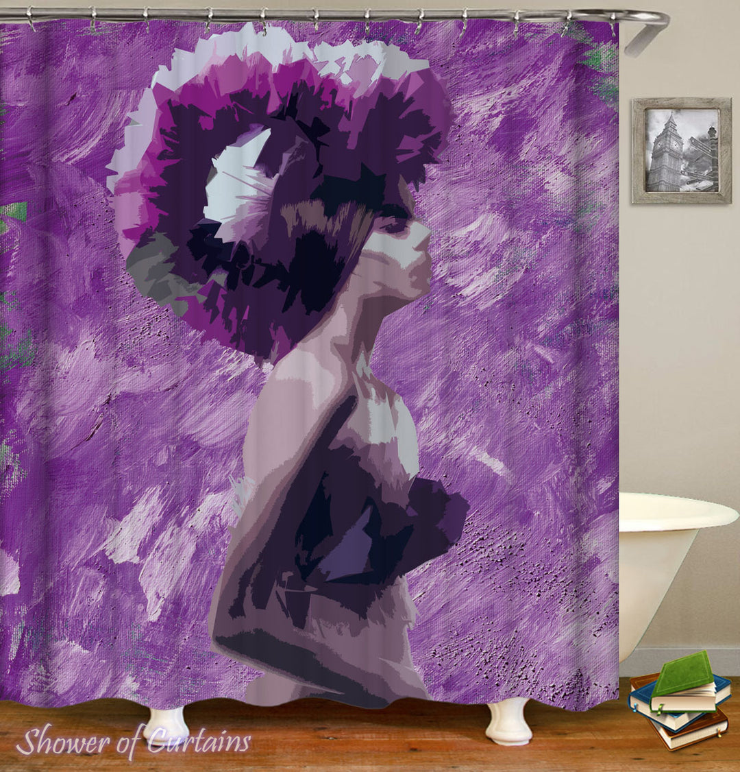 Purple Shower Curtain - The Purple Lady