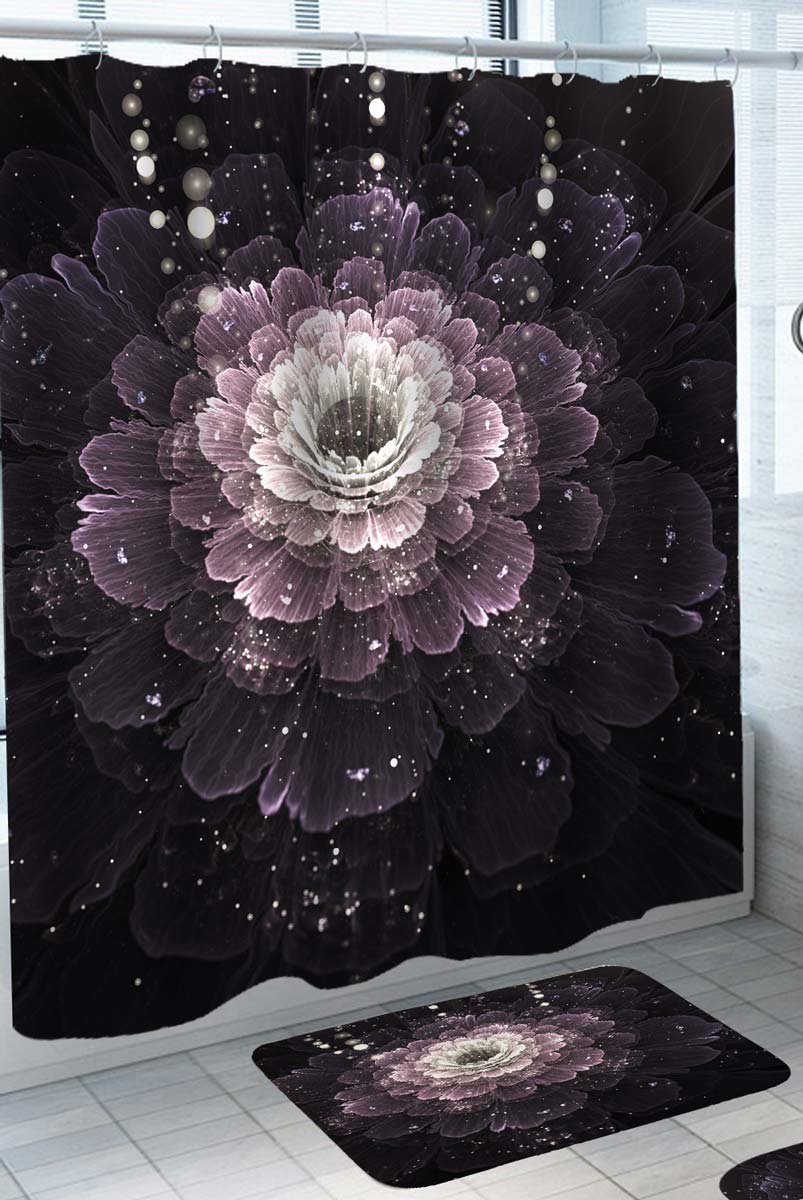 Purplish Sparkling Rose Shower Curtain