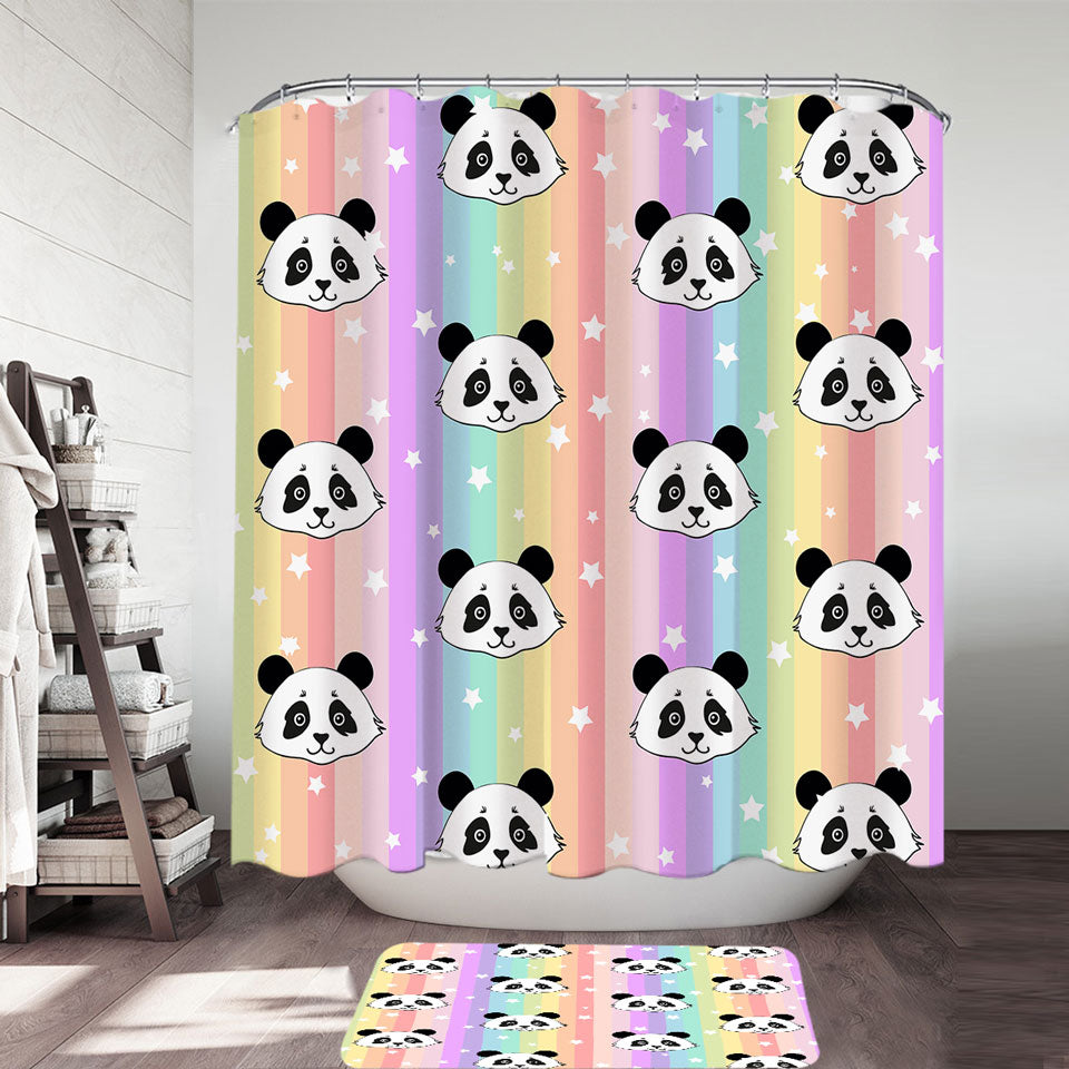 Rainbow Pandas Colorful Kids Pool Towels