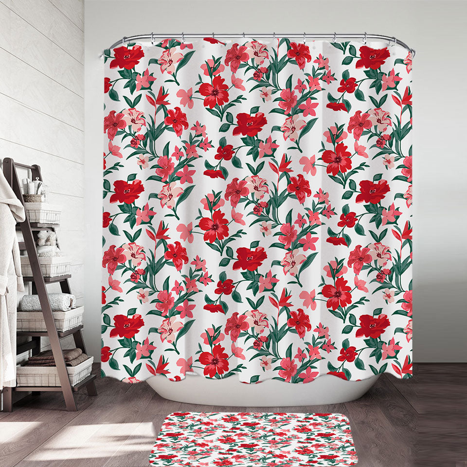 Red Hibiscus Shower Curtain