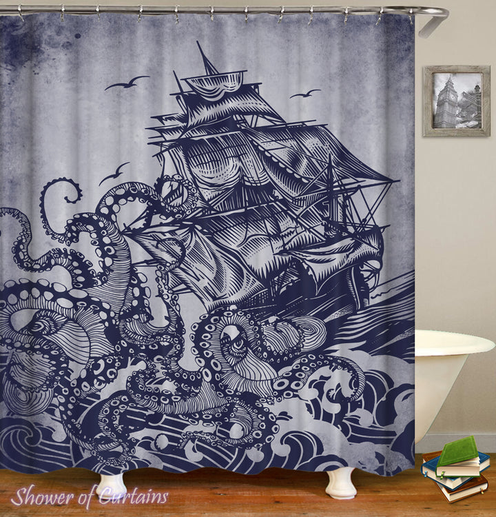 Release The Kraken - Shower Curtains theme