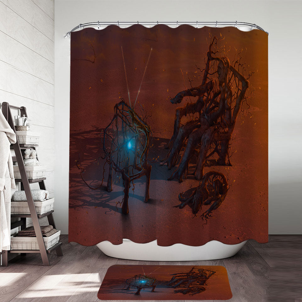 Remote Cool Fiction Art Shower Curtain