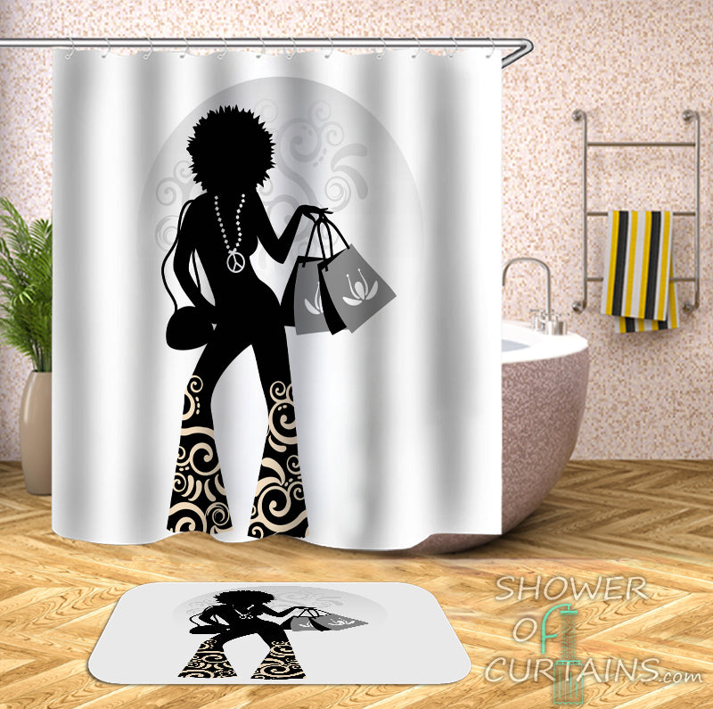 Retro Shower Curtain of Retro Chic Lady