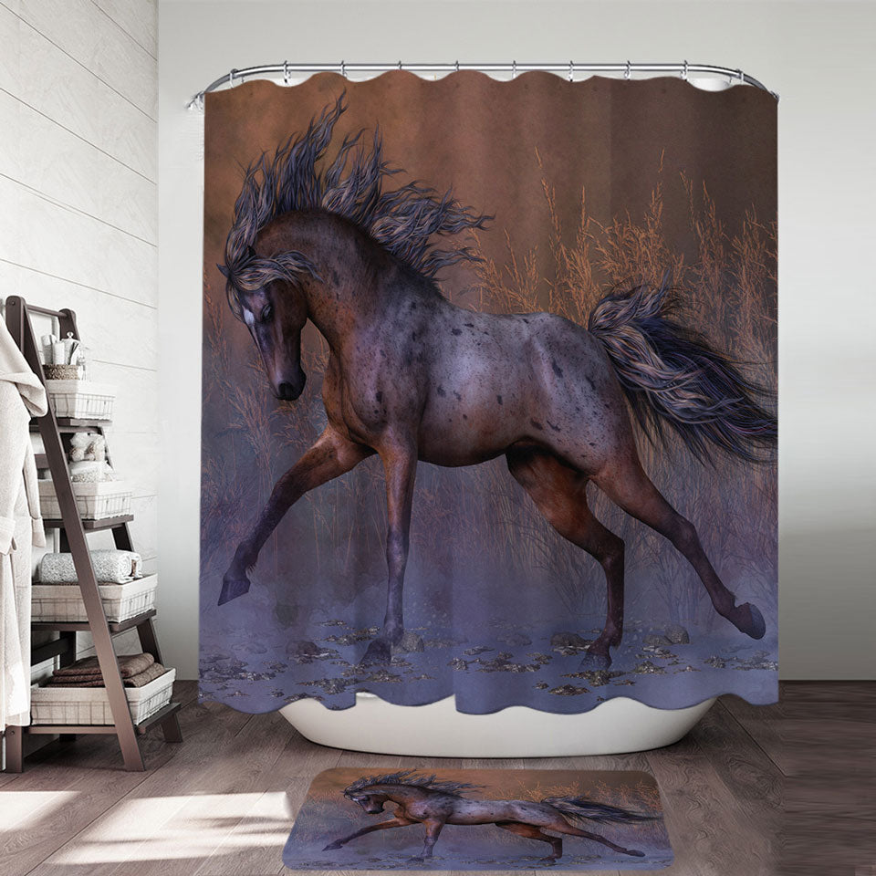 Roan Oak Beautiful Wild Horse Shower Curtain