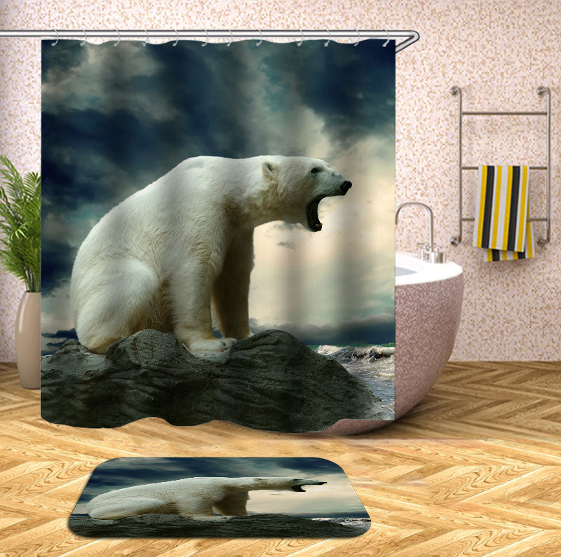 Roaring Polar Bear Shower Curtain