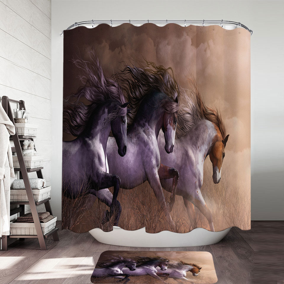 Run To Freedom Wild Horses Shower Curtains