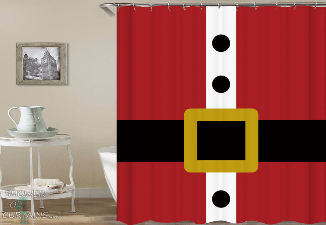 Santa Claus Shower Curtain of Santa Claus' Belt