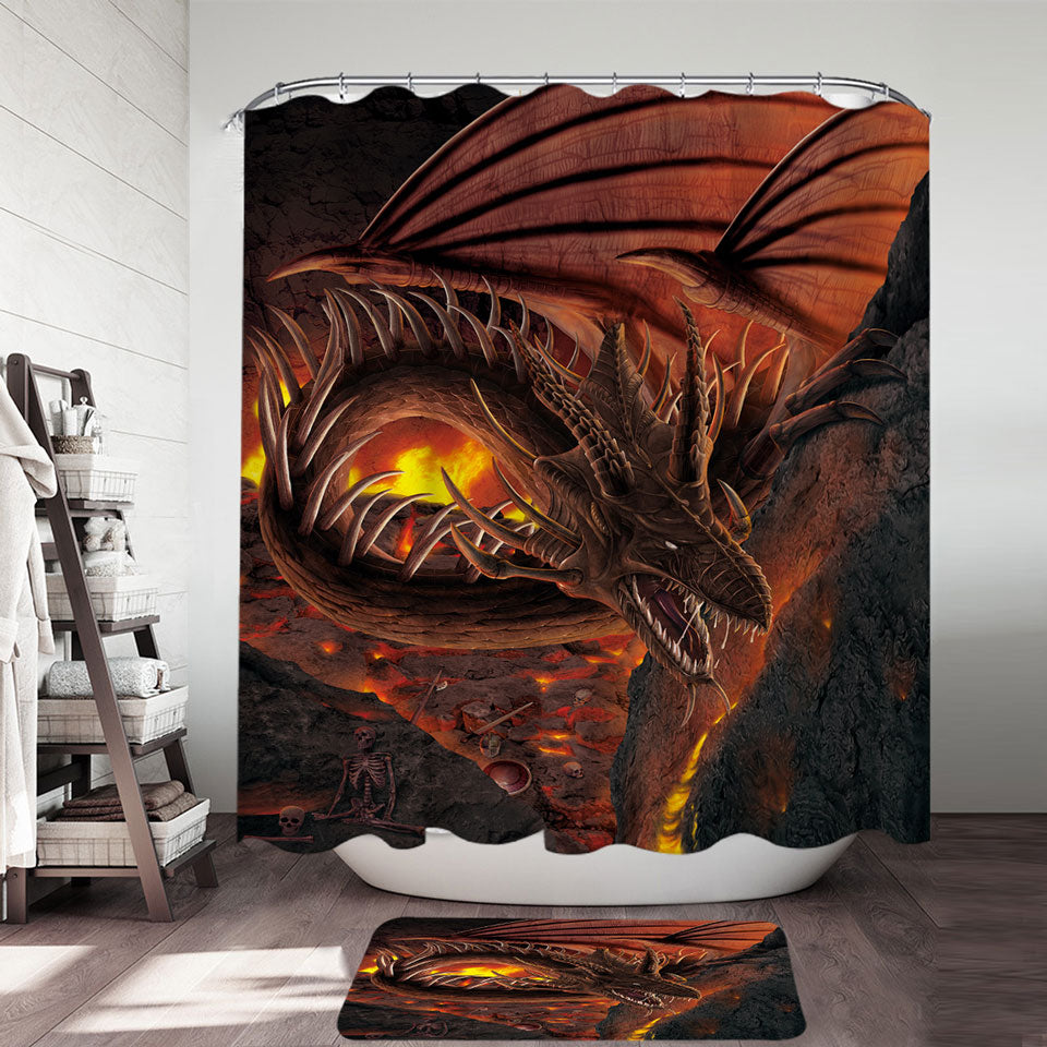 Scary Dragon Hellfire Dragon Shower Curtain