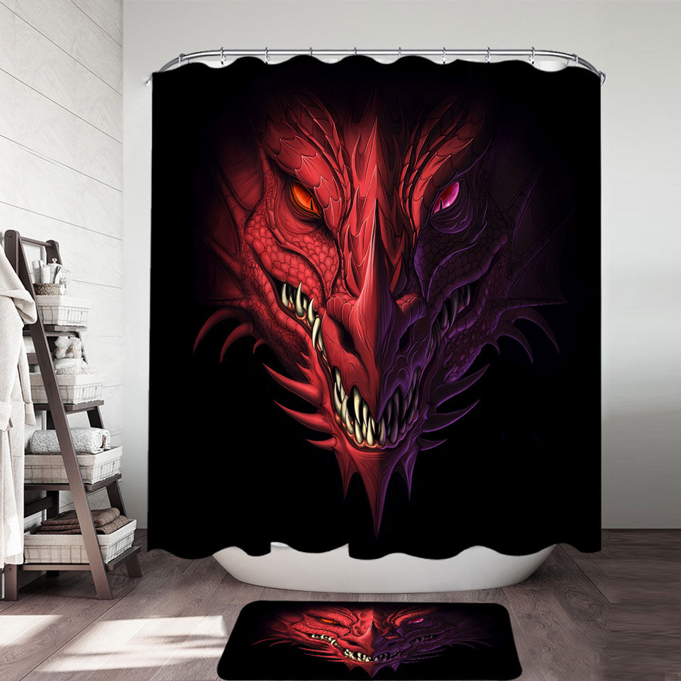 Scary Dragon Shower Curtains for Men
