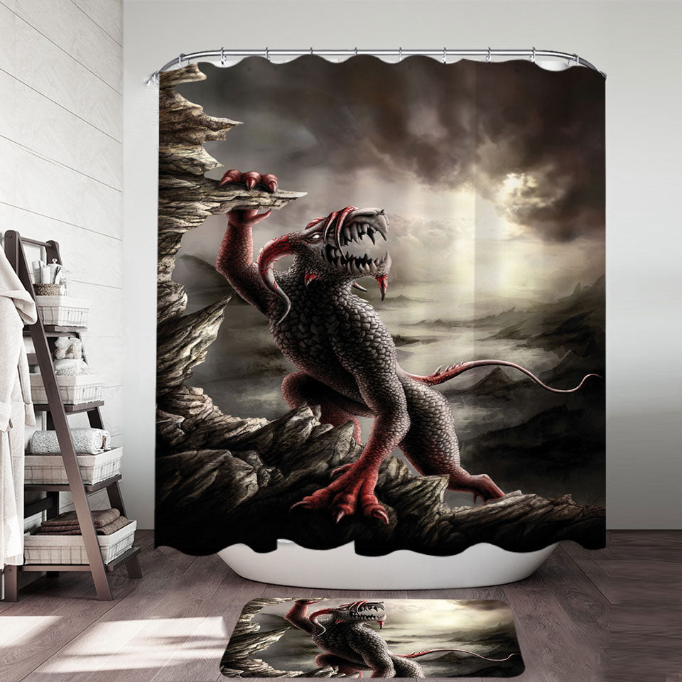 Scary Shower Curtains Art the Crematoria Frightening Creature