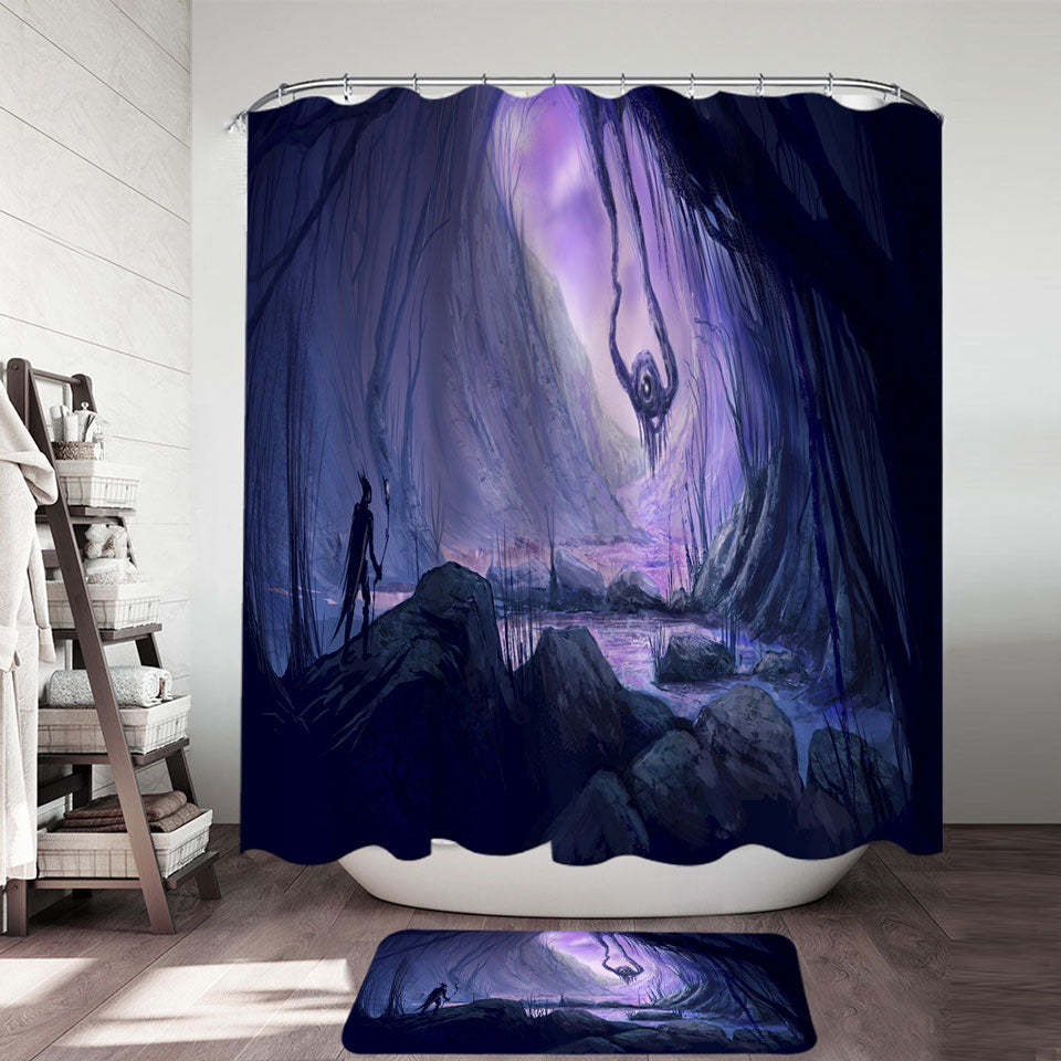 Scary Shower Curtains Art the Nightmare Marsh