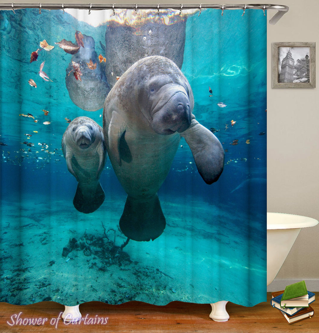 Sea Cows - Animal shower curtain