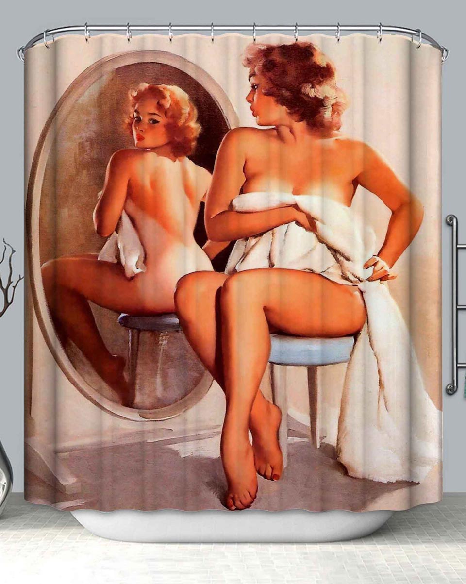 Sexy Shower Curtain Out of the Shower Pin Up Girl Shower Curtain