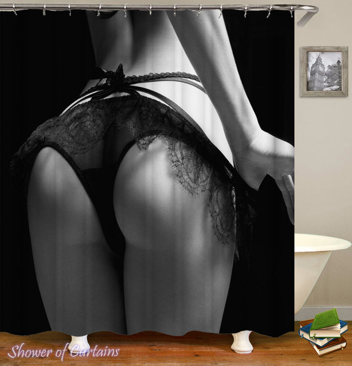 Sexy Lingerie - men's shower curtains