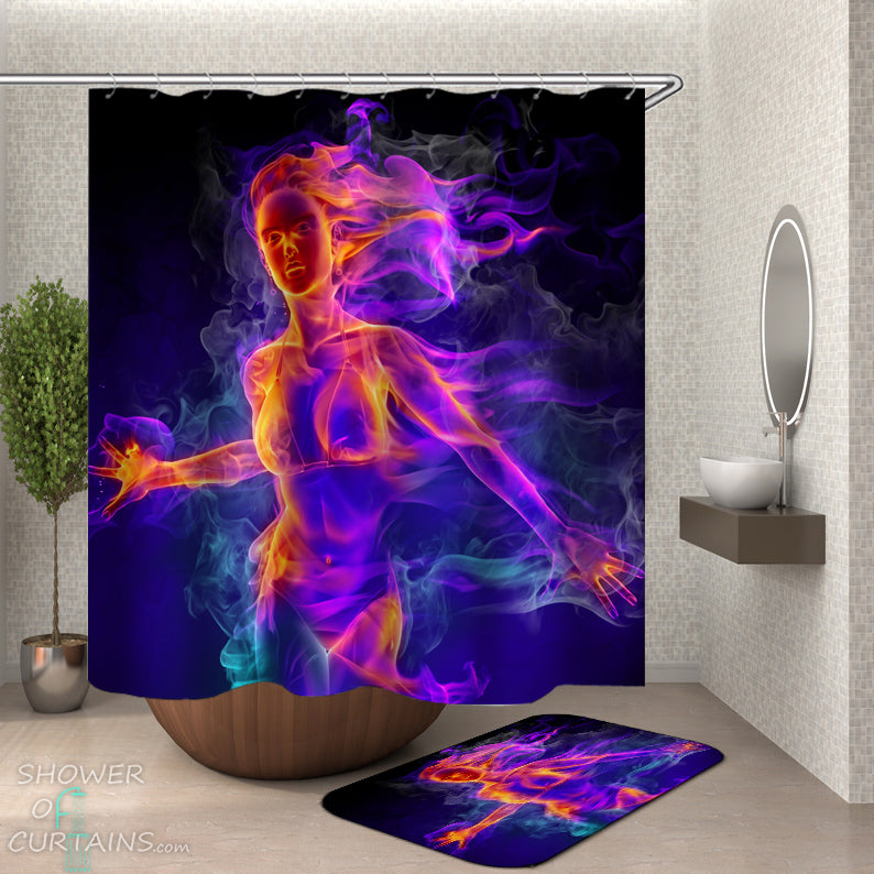 Sexy Shower Curtain of Sexy Flames Chic