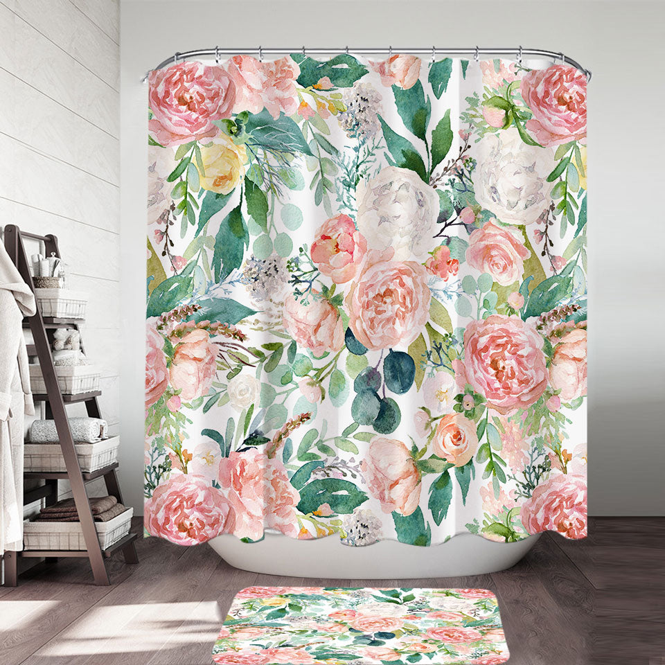 Shabby Chic Floral Shower Curtain