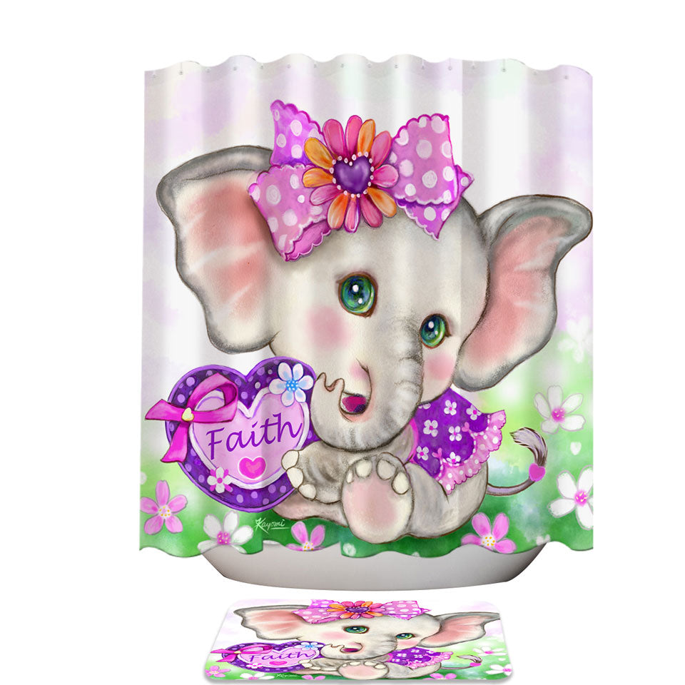 Shower Curtain Kids Inspiring Design Cute Girly Elephant