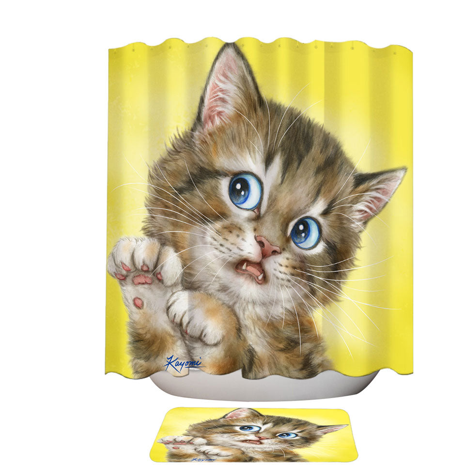 Shower Curtains Designs for Kids Adorable Tabby Kitty Cat