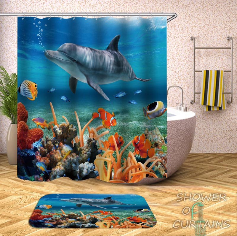 Shower Curtains Dolphin