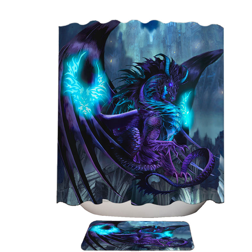 Shower Curtains for Sale Online with Cool Fantasy Purple Dragon of Fate