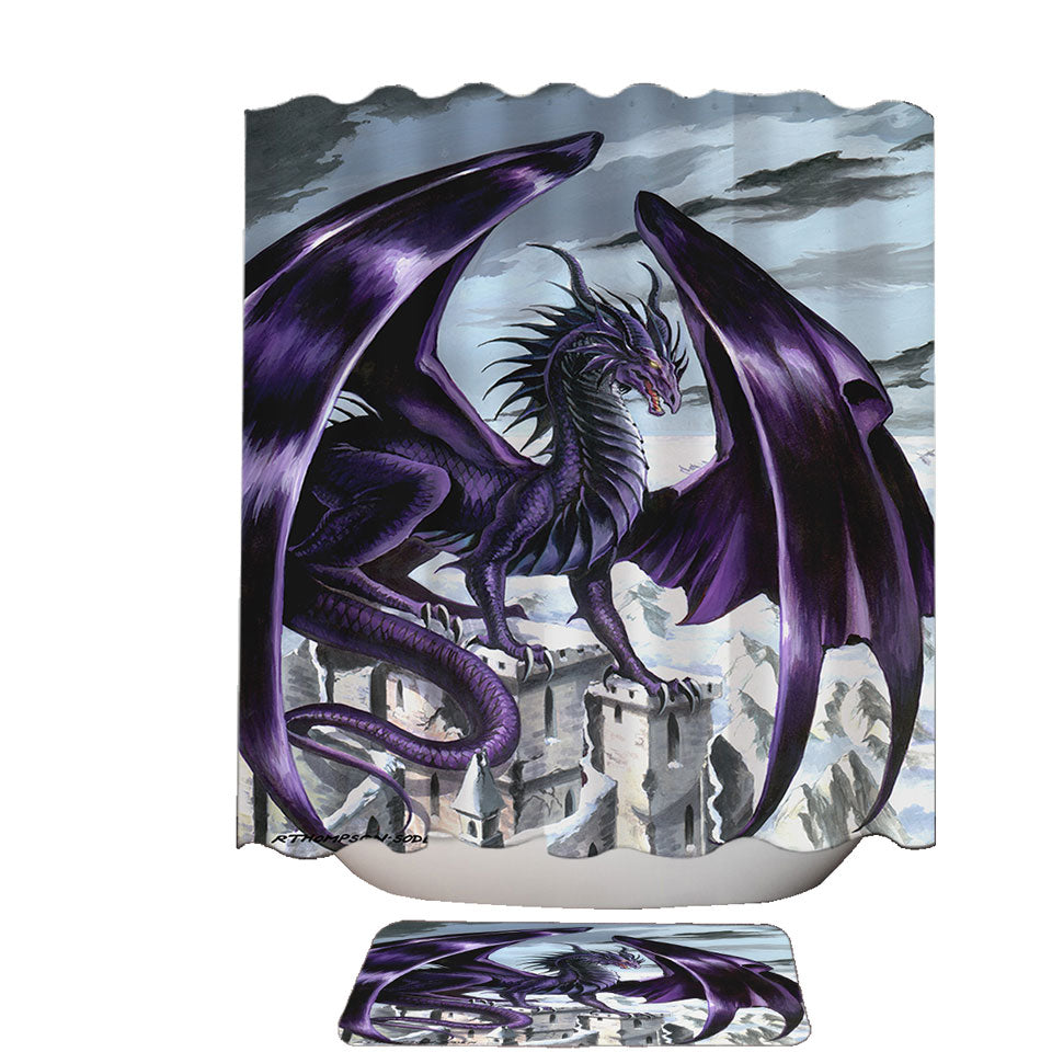 Shower Curtains of Evil Purple Dragon City Nemesis