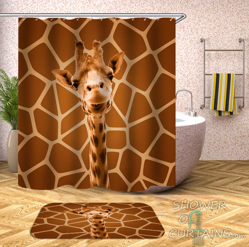 Shower Curtains of Giraffe and Giraffe's Skin