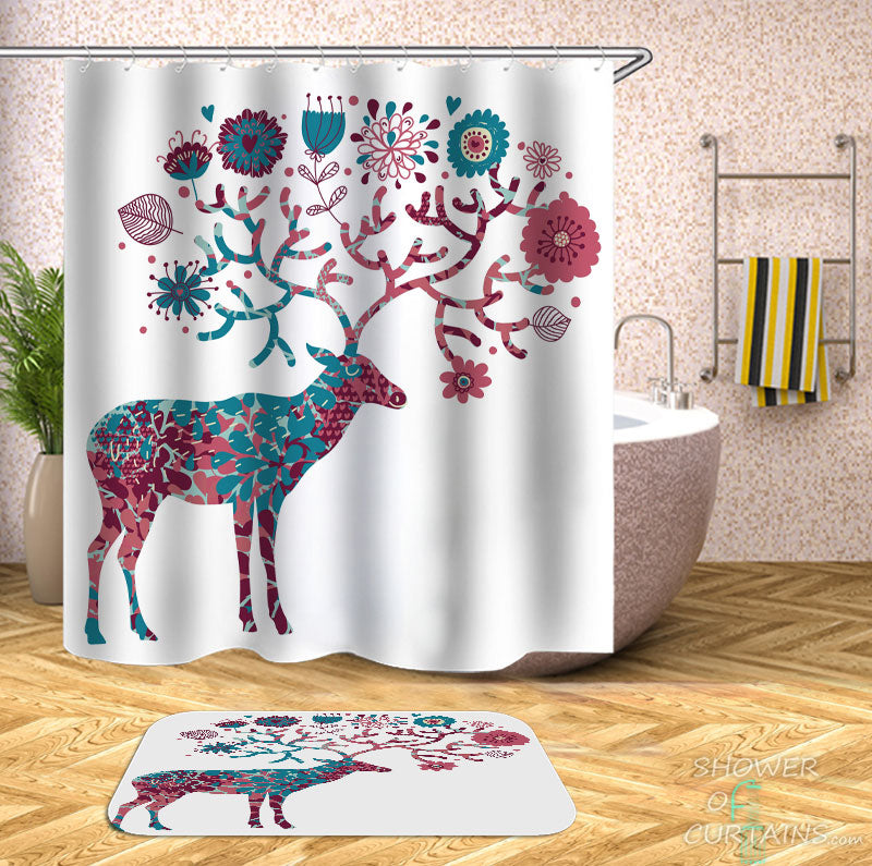 Shower Curtains with Autumn Vibes Deer