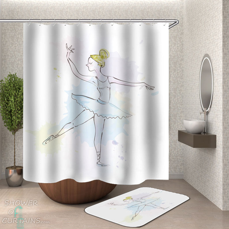 Shower Curtains with Ballet Dancer