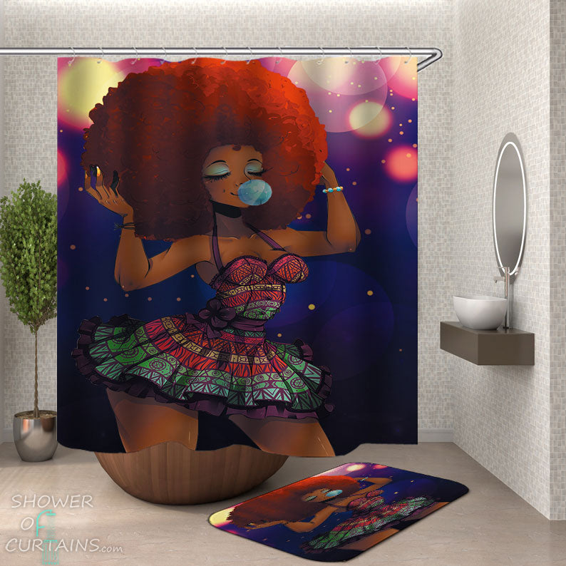 Shower Curtains with Beautiful Party Girl