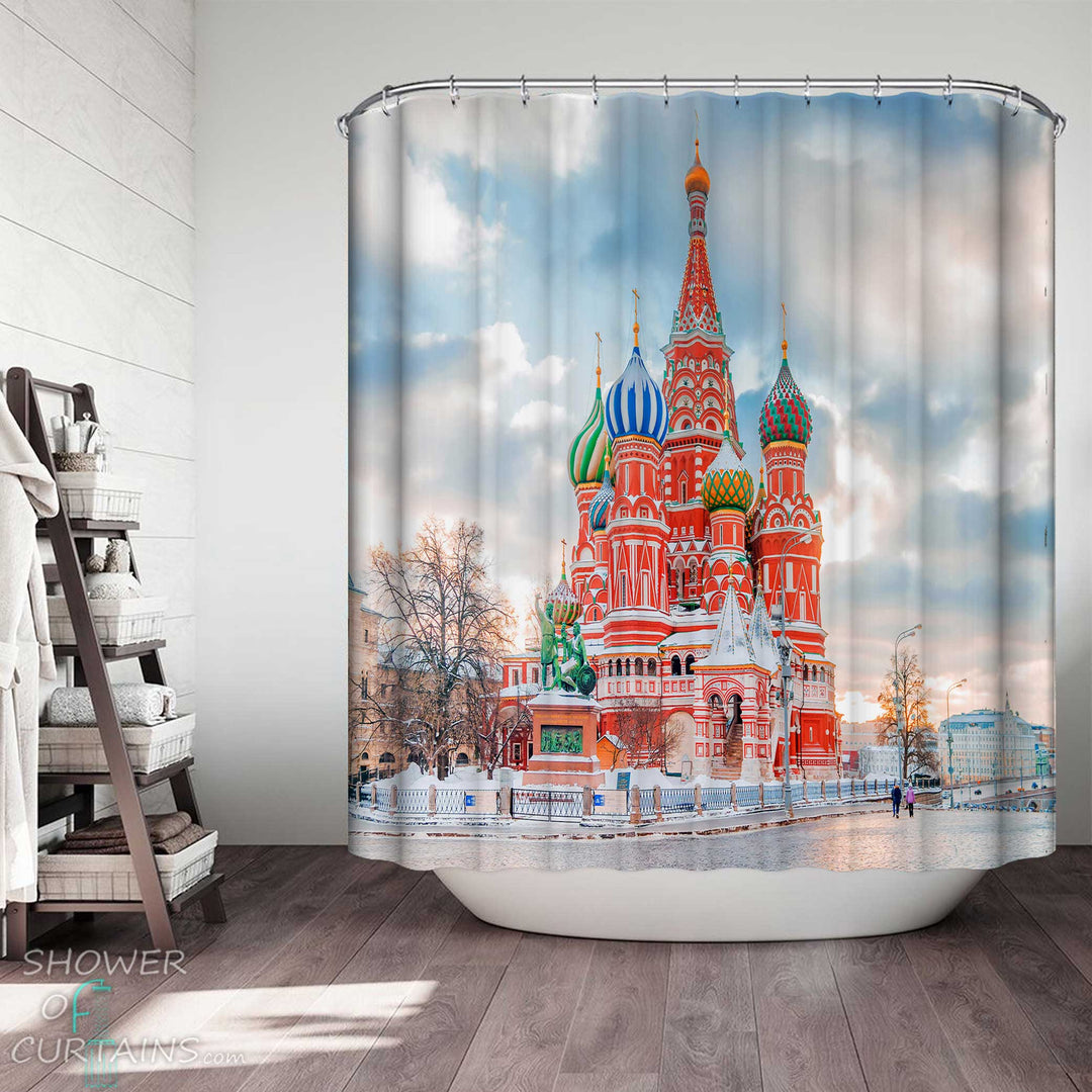 Shower Curtains with Beautiful Red Square Moscow