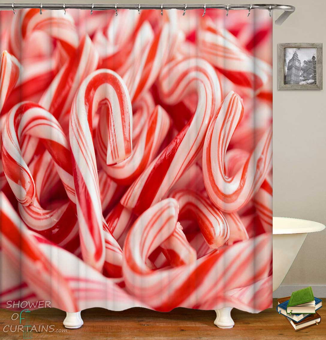 Shower Curtains with Cool Christmas Candy