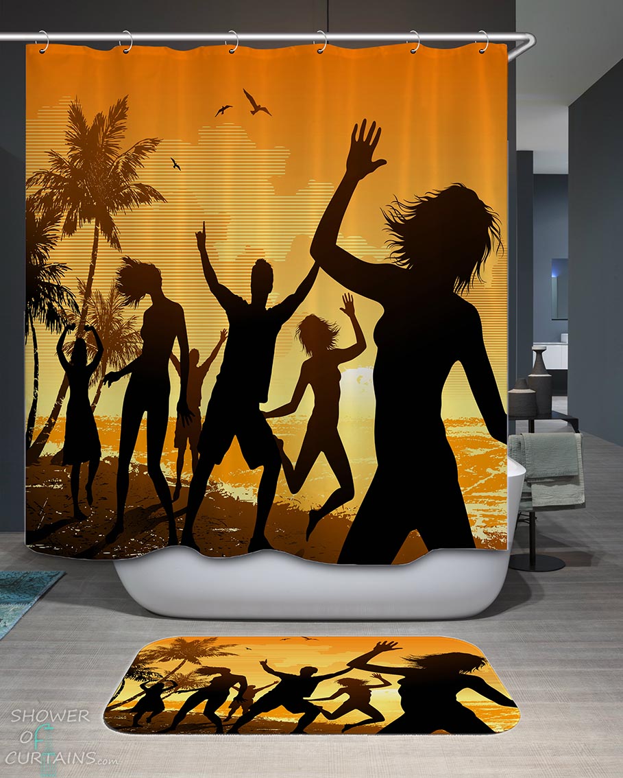 Shower Curtains with Cool Tropical Beach Party