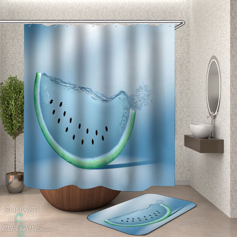 Shower Curtains with Cool Water Watermelon