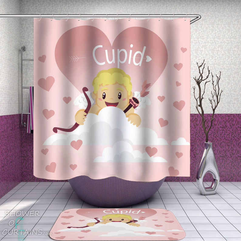 Shower Curtains with Cute Cupid