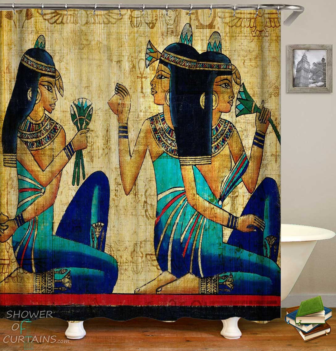 Shower Curtains with Egyptian Princesses