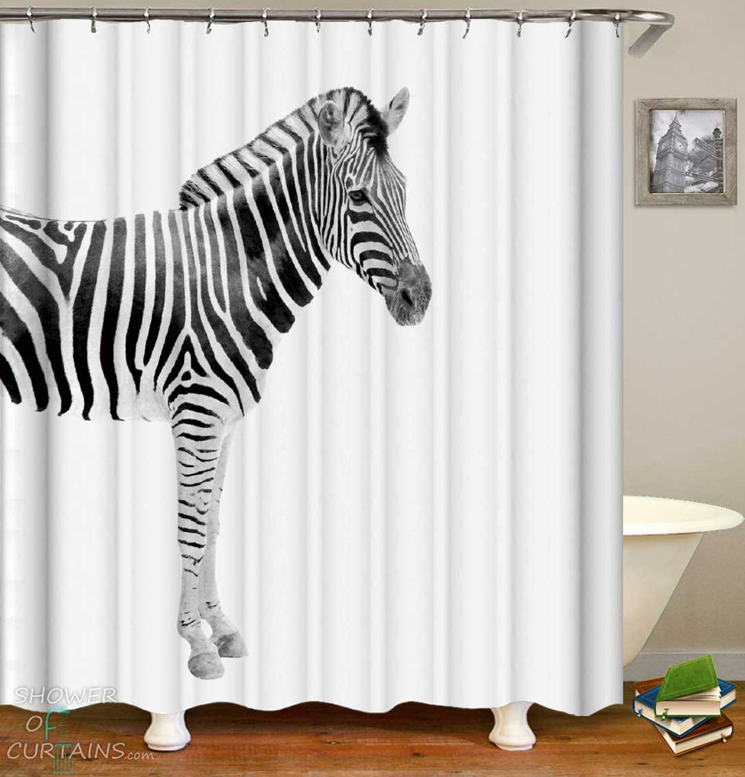 Shower Curtains with Elegant Zebra Profile