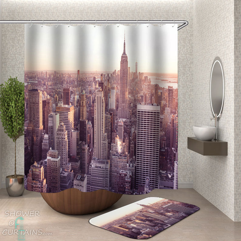 Shower Curtains with Empire State Building New York