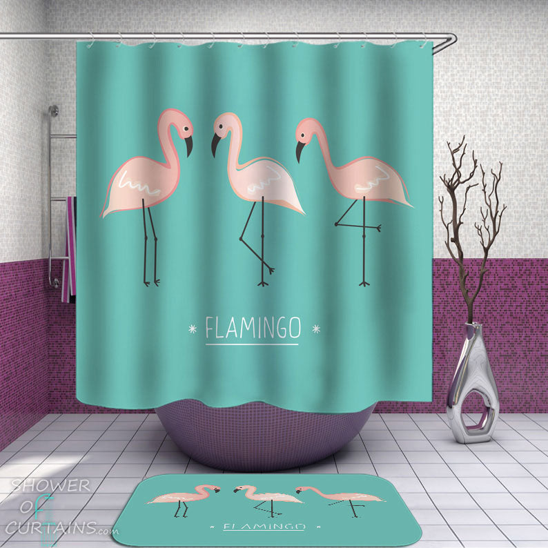 Shower Curtains with Flamingos