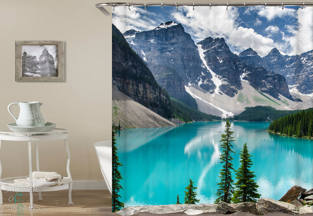 Shower Curtains with Glacier Lake