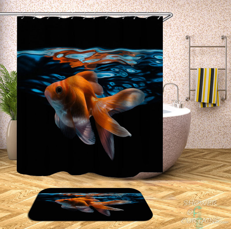 Shower Curtains with Gold Fish