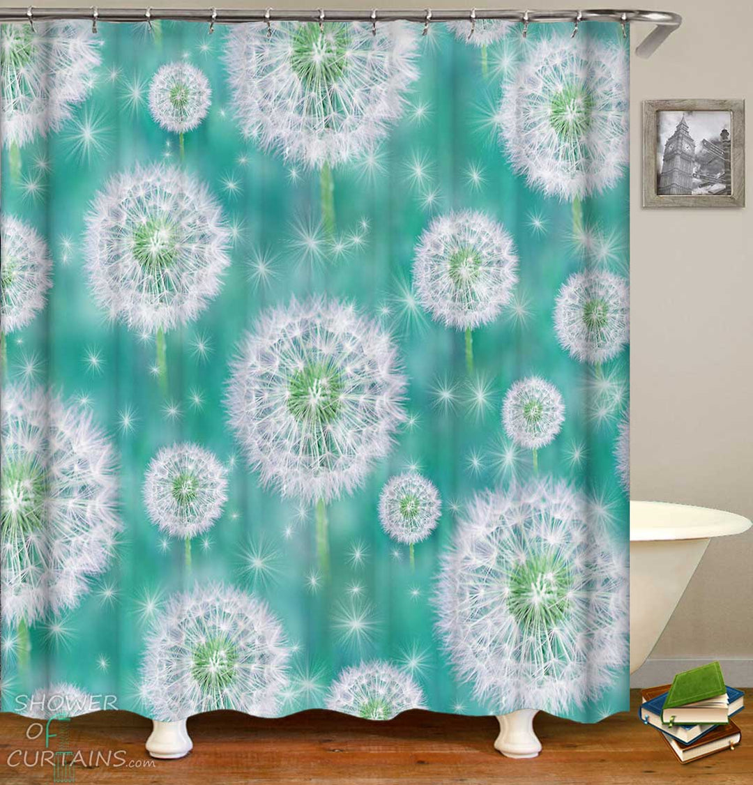 Shower Curtains with Groundsel Pattern