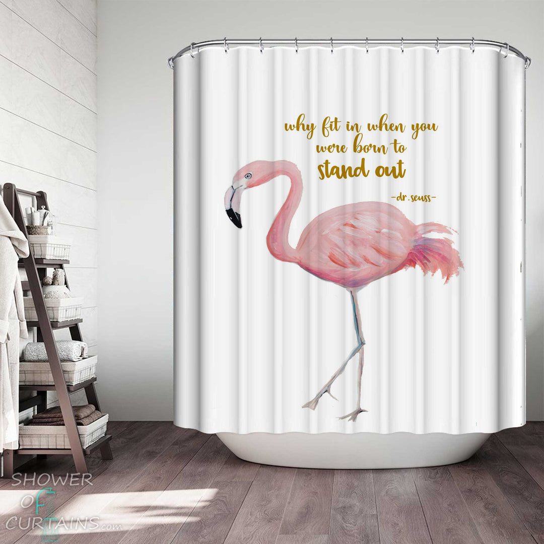 Shower Curtains with Inspirational Flamingo